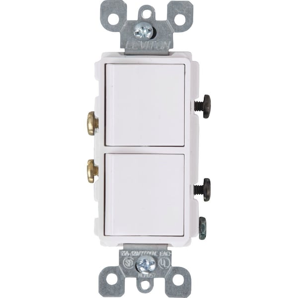 Single Pole White 15A Duplex Switch